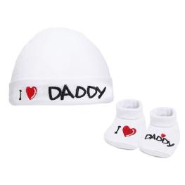 Бебешка шапка с буйки - I love Daddy