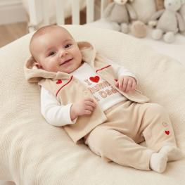 Бебешки комплект от 3 части „I Love Mummy & Daddy“
